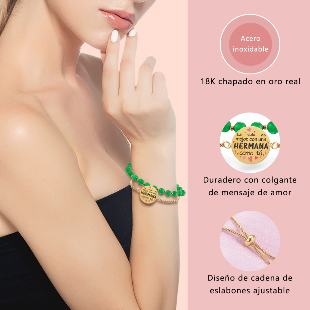 LParkin Doble Cuenta Pulsera Hermanas Regalo Hermana Mayor o Pequeña Original, Regalo Cumpleaños