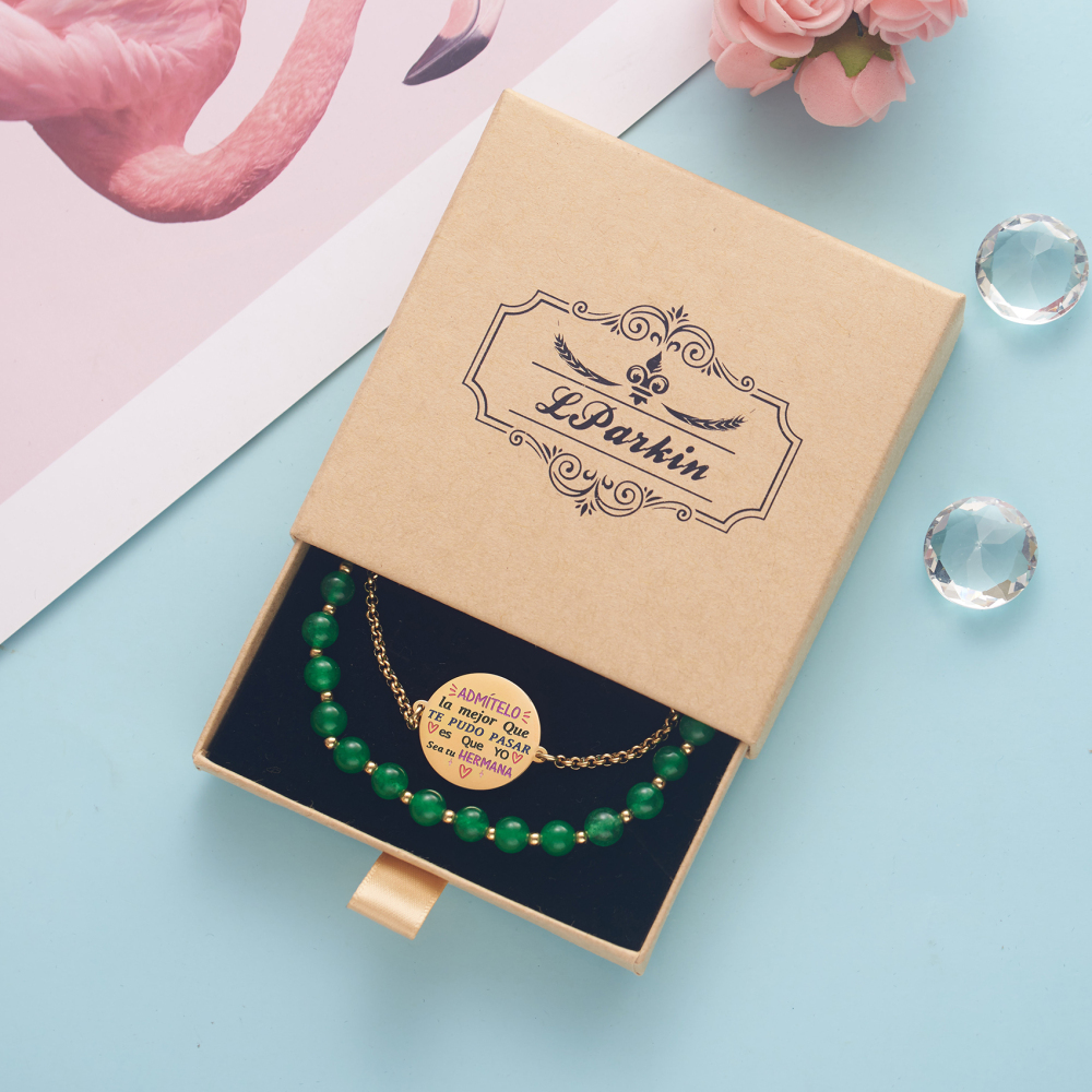 LParkin Doble Cuenta Pulsera Hermanas Regalo Hermana Mayor o Pequeña Original, Regalo Cumpleaños