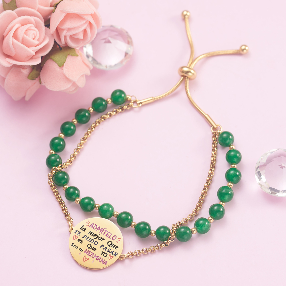 LParkin Doble Cuenta Pulsera Hermanas Regalo Hermana Mayor o Pequeña Original, Regalo Cumpleaños