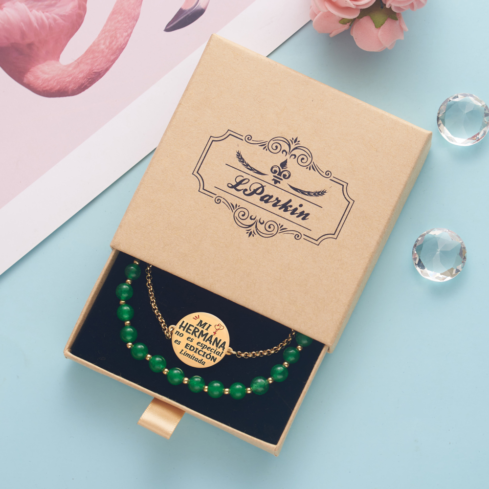 LParkin Doble Cuenta Pulsera Hermanas Regalo Hermana Mayor o Pequeña Original, Regalo Cumpleaños