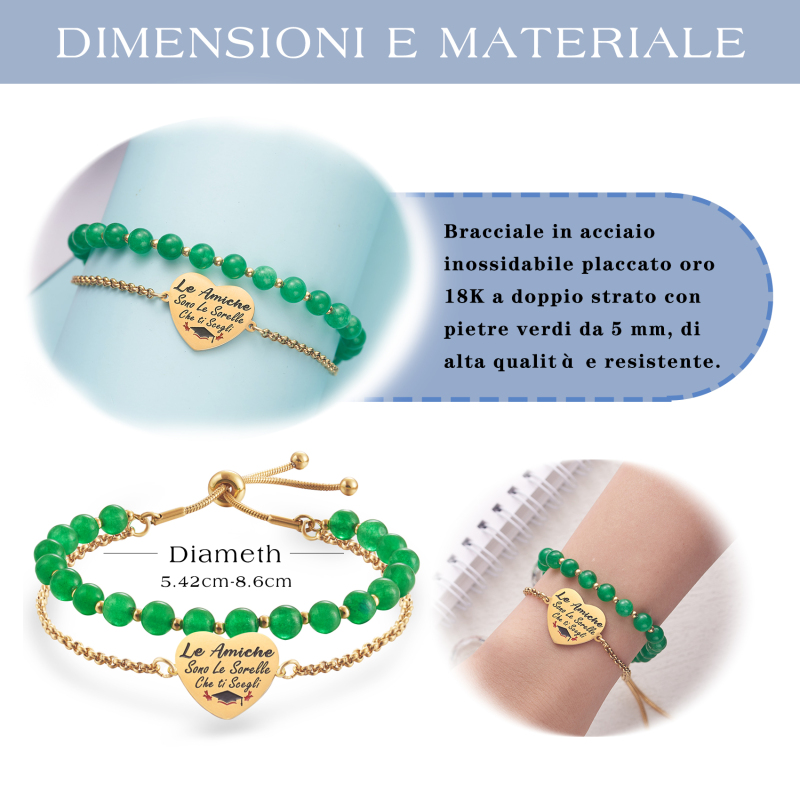 LParkin Bracciale Laurea Acciaio Inox Regolabile, Idee Regalo Laurea Donna