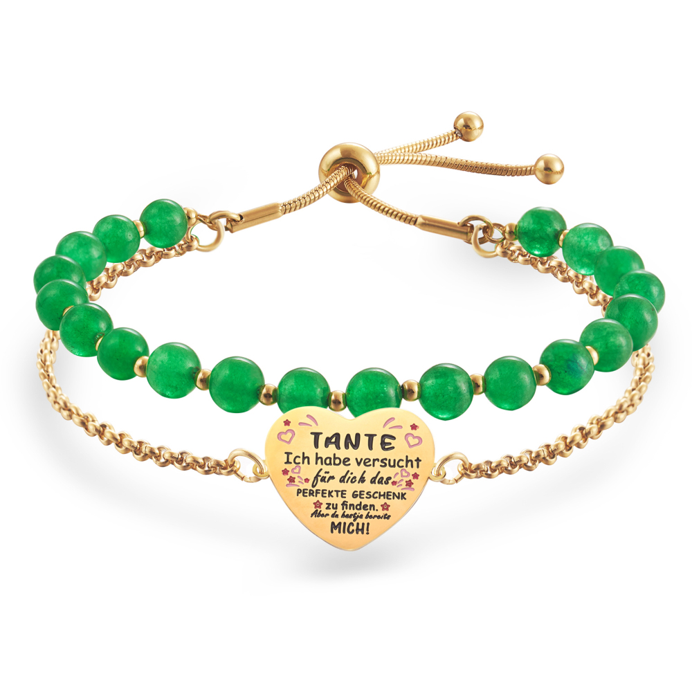 LParkin Doppelt Geperlt Tante Armband Rostfreier Stahl Einstellbar, Tante Geschenk Weihnachts Geburtstag, Tante Schmuck