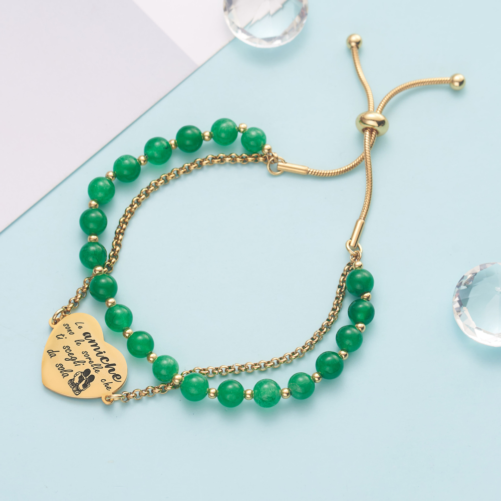 LParkin Bracciale Amicizia Acciaio Inox Regolabile, Regalo Amica Originale Compleanno Laurea Amicizia Gioielli