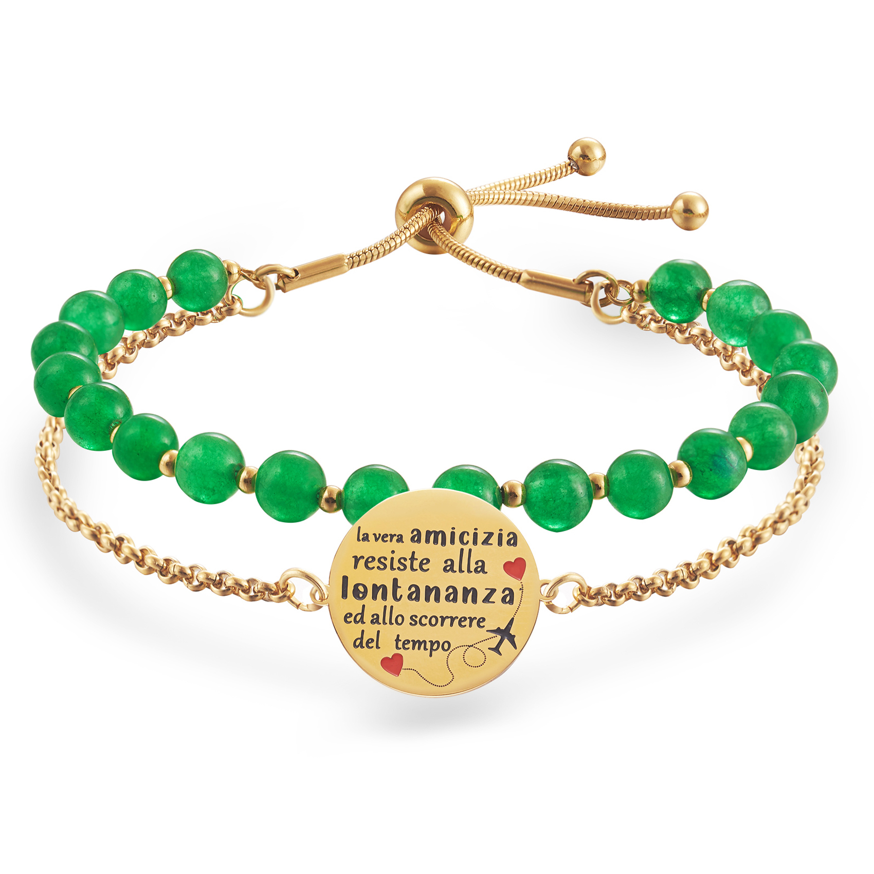 LParkin Bracciale Amicizia Acciaio Inox Regolabile, Regalo Amica Originale Compleanno Laurea Amicizia Gioielli