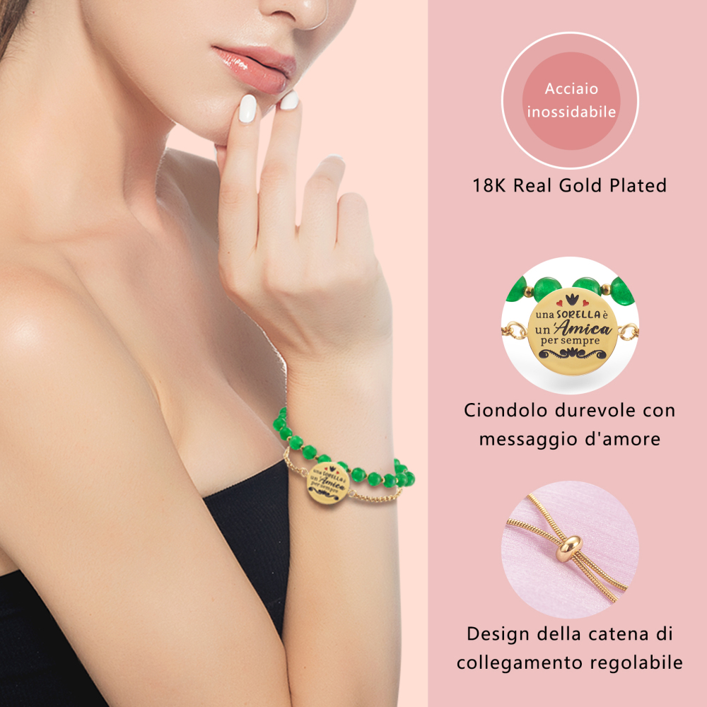 LParkin Bracciali Sorelle Acciaio Inox Regolabile, Sorella Maggiore Sorella Minore Regalo, Regalo Compleanno Anniversario Natale