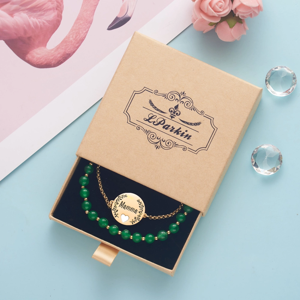 LParkin Bracciale Mamma Acciaio Inox Regolabile, Regali Mamma