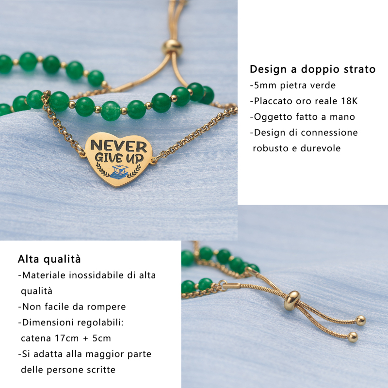 LParkin Bracciale Laurea Acciaio Inox Regolabile, Idee Regalo Laurea Donna