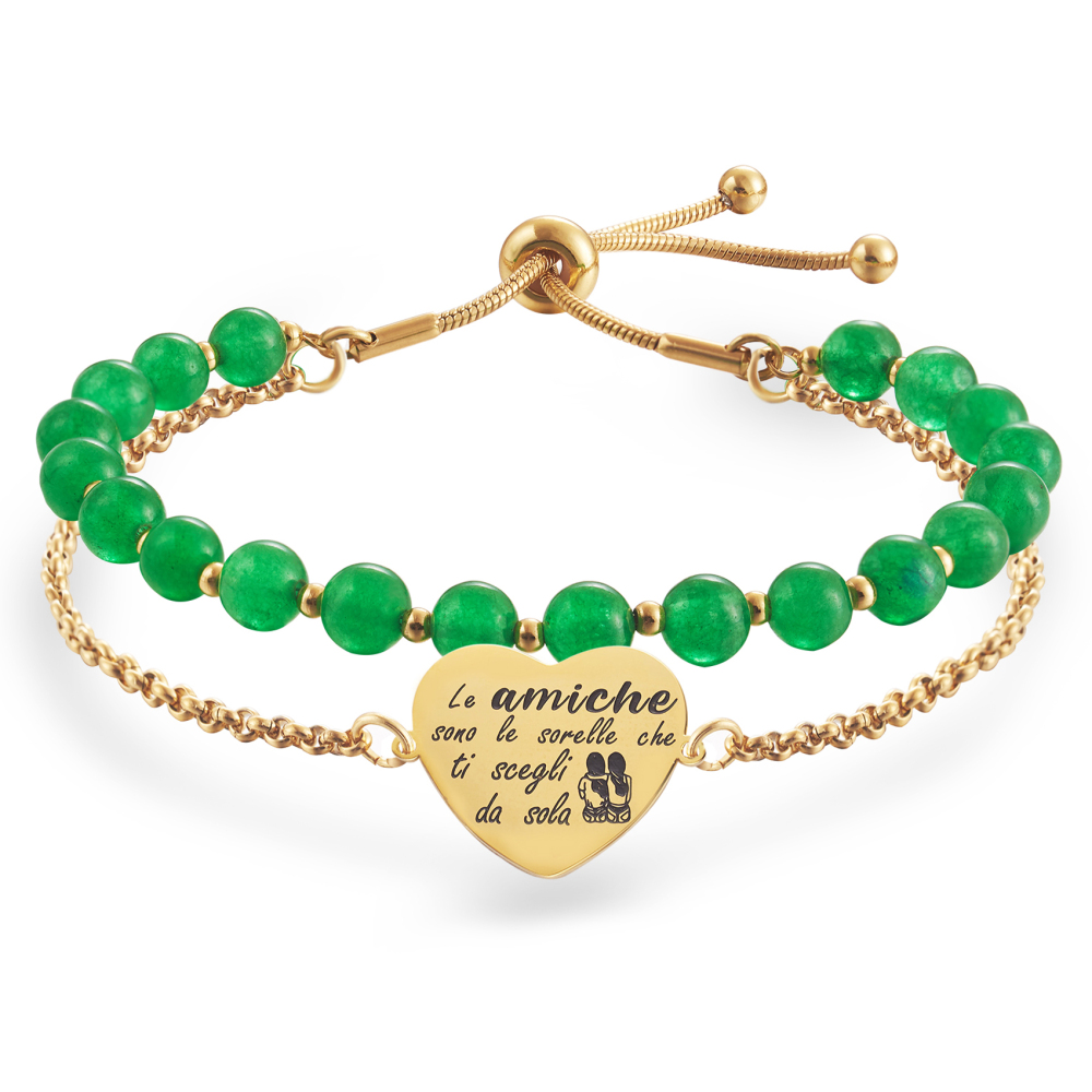 LParkin Bracciale Amicizia Acciaio Inox Regolabile, Regalo Amica Originale Compleanno Laurea Amicizia Gioielli