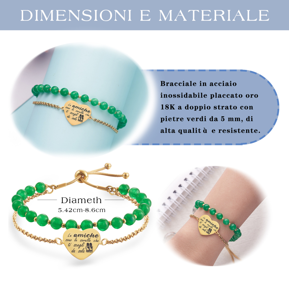 LParkin Bracciale Amicizia Acciaio Inox Regolabile, Regalo Amica Originale Compleanno Laurea Amicizia Gioielli