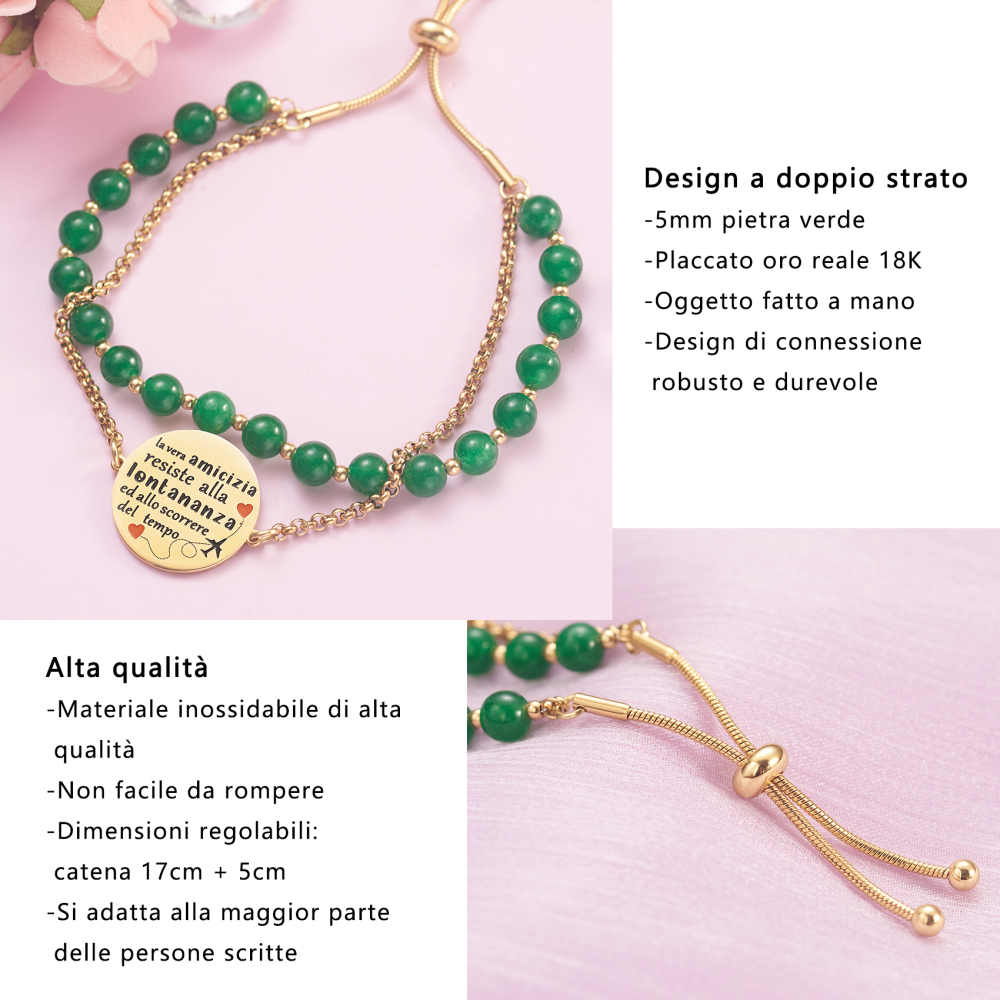 LParkin Bracciale Amicizia Acciaio Inox Regolabile, Regalo Amica Originale Compleanno Laurea Amicizia Gioielli