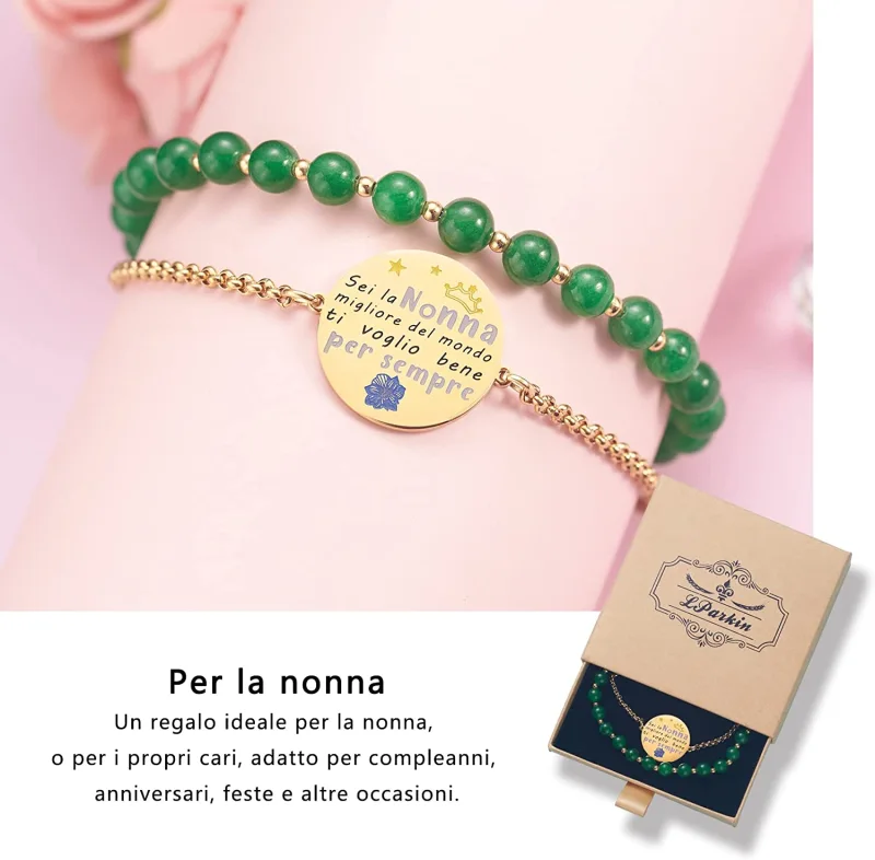 LParkin Grandma's Bracelet Stainless Steel Adjustable You're a Special Grandma, Personalized Grandma Gift, Birthday Gift Ideas
