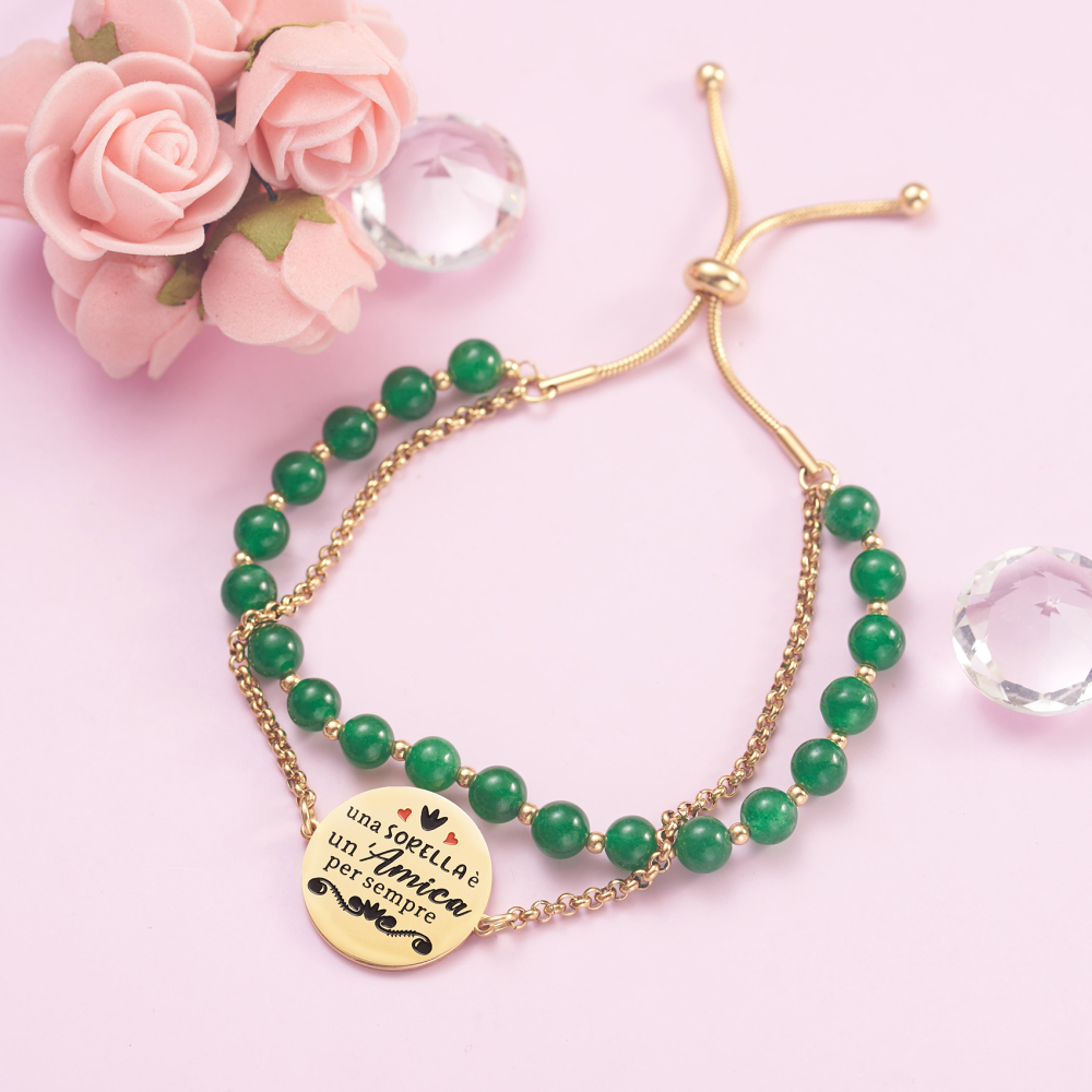LParkin Bracciali Sorelle Acciaio Inox Regolabile, Sorella Maggiore Sorella Minore Regalo, Regalo Compleanno Anniversario Natale