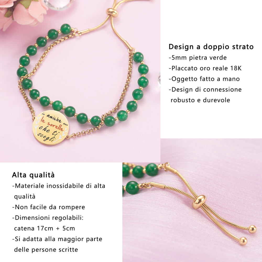 LParkin Bracciale Amicizia Acciaio Inox Regolabile, Regalo Amica Originale Compleanno Laurea Amicizia Gioielli