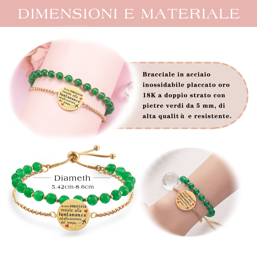 LParkin Bracciale Amicizia Acciaio Inox Regolabile, Regalo Amica Originale Compleanno Laurea Amicizia Gioielli