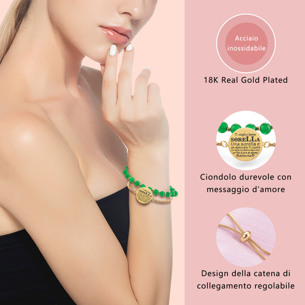 LParkin Bracciali Sorelle Acciaio Inox Regolabile, Sorella Maggiore Sorella Minore Regalo, Regalo Compleanno Anniversario Natale