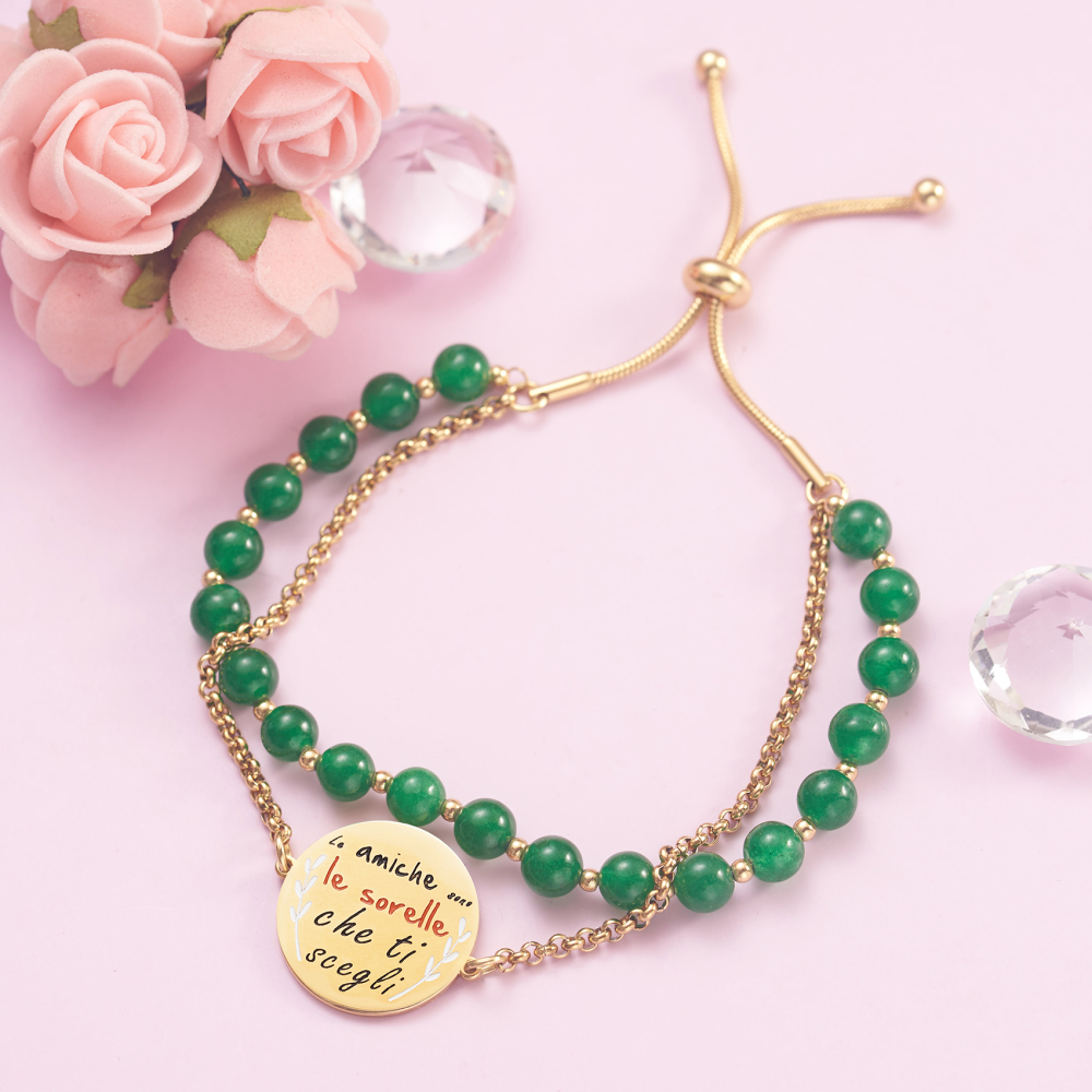 LParkin Bracciale Amicizia Acciaio Inox Regolabile, Regalo Amica Originale Compleanno Laurea Amicizia Gioielli