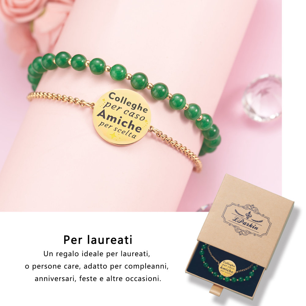 LParkin Bracciale Laurea Acciaio Inox Regolabile, Idee Regalo Laurea Donna