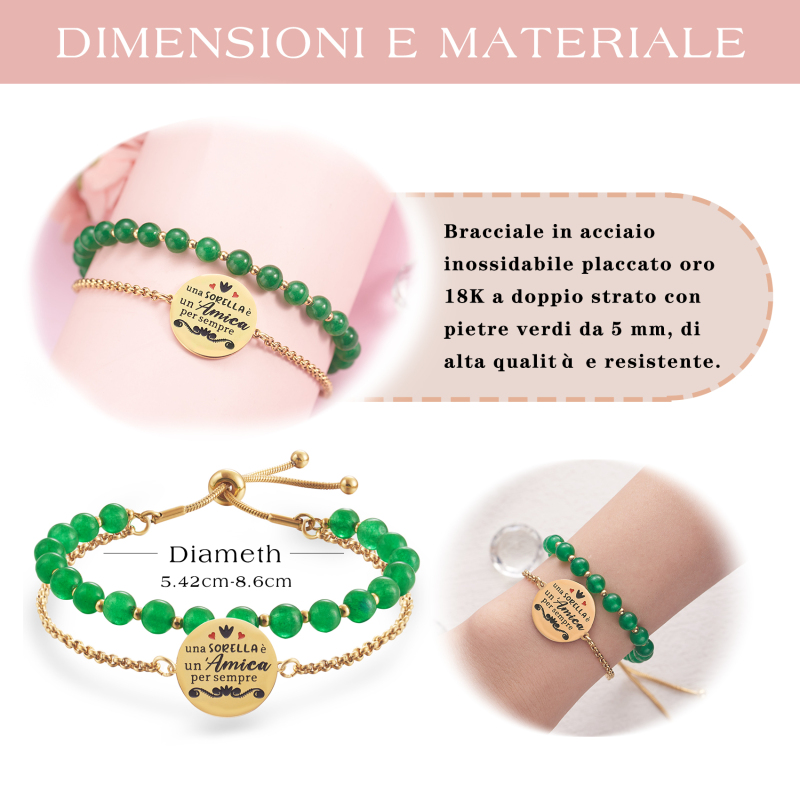 LParkin Bracciali Sorelle Acciaio Inox Regolabile, Sorella Maggiore Sorella Minore Regalo, Regalo Compleanno Anniversario Natale