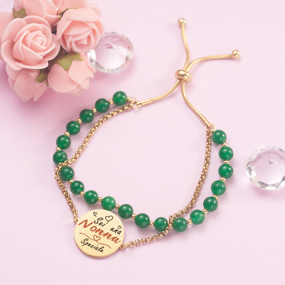 LParkin Bracciale della Nonna Acciaio inox Regolabile Sei una Nonna Speciale, Regalo Nonna Personalizzato, Idee Compleanno Regalo
