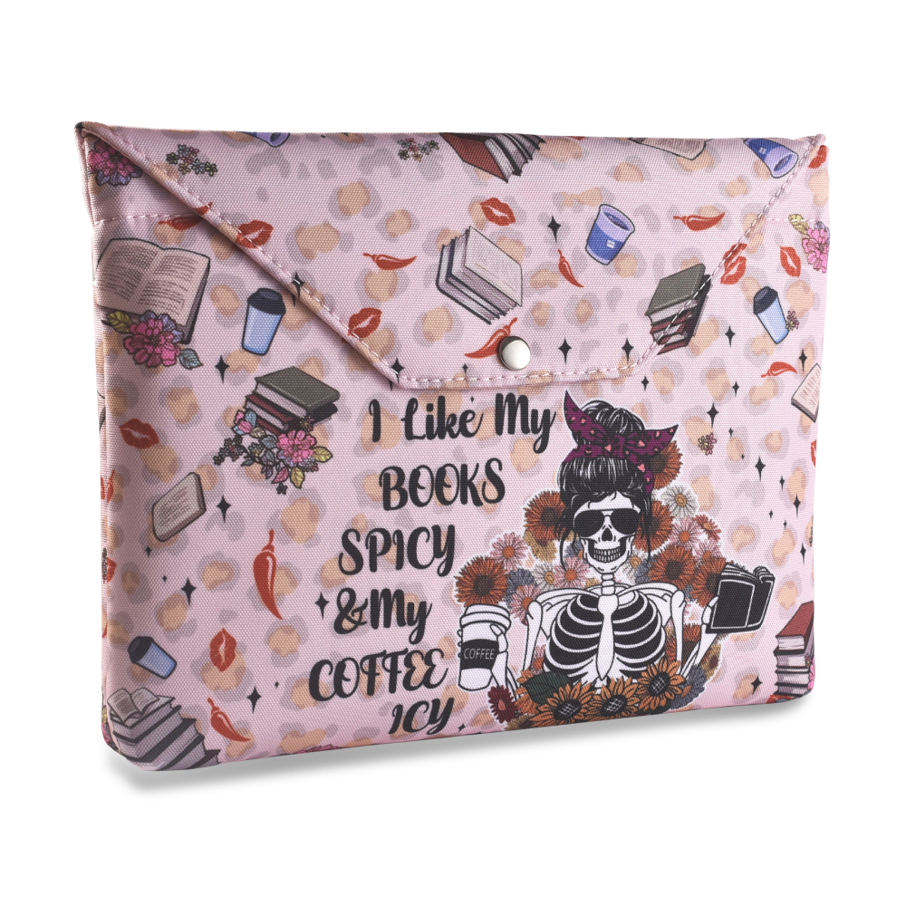 LParkin Book Sleeve with Zipper for Book Lovers Protector Cover with Padded Washable Fabric Medium 11 Inch X 9 Inch (So Many Books So Little Time)