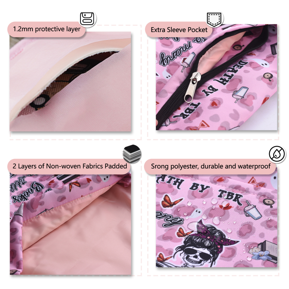 LParkin Book Sleeve with Zipper for Book Lovers Protector Cover with Padded Washable Fabric Medium 11 Inch X 9 Inch (So Many Books So Little Time)