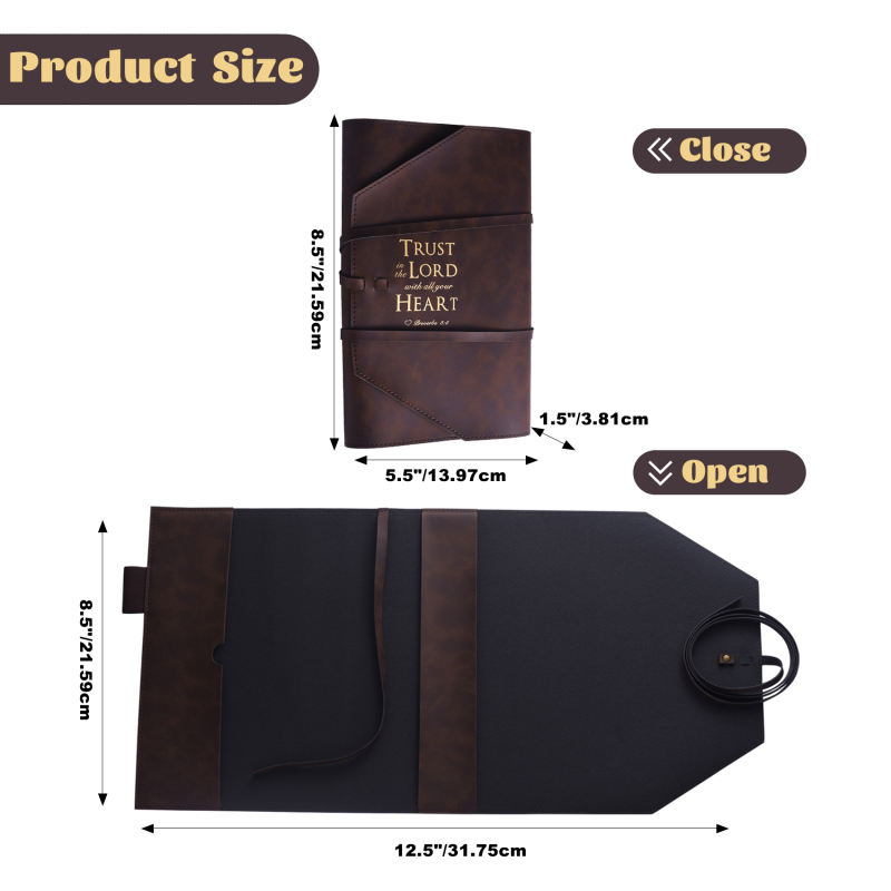 LParkin Leather Bible Cover for Men and Women I CAN DO All Things Through Christ WHO Strengthens Me Bible Wrap Around Strap Bible Cover Gifts