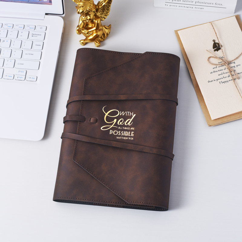 LParkin Leather Bible Cover for Men and Women I CAN DO All Things Through Christ WHO Strengthens Me Bible Wrap Around Strap Bible Cover Gifts