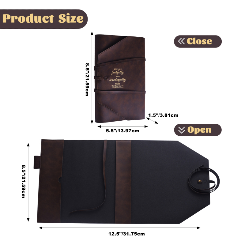 LParkin Leather Bible Cover for Men and Women I CAN DO All Things Through Christ WHO Strengthens Me Bible Wrap Around Strap Bible Cover Gifts