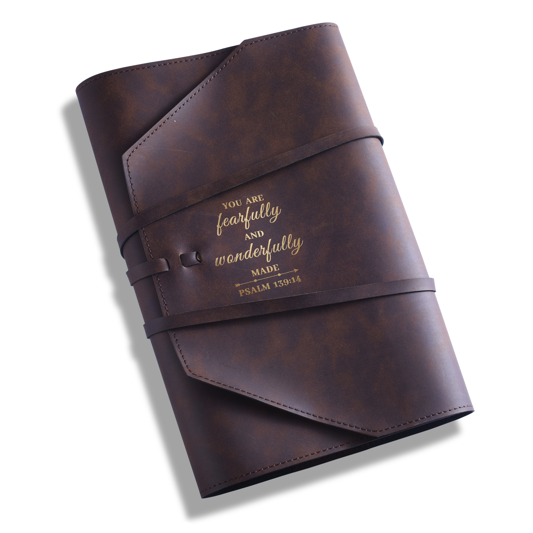 LParkin Leather Bible Cover for Men and Women I CAN DO All Things Through Christ WHO Strengthens Me Bible Wrap Around Strap Bible Cover Gifts
