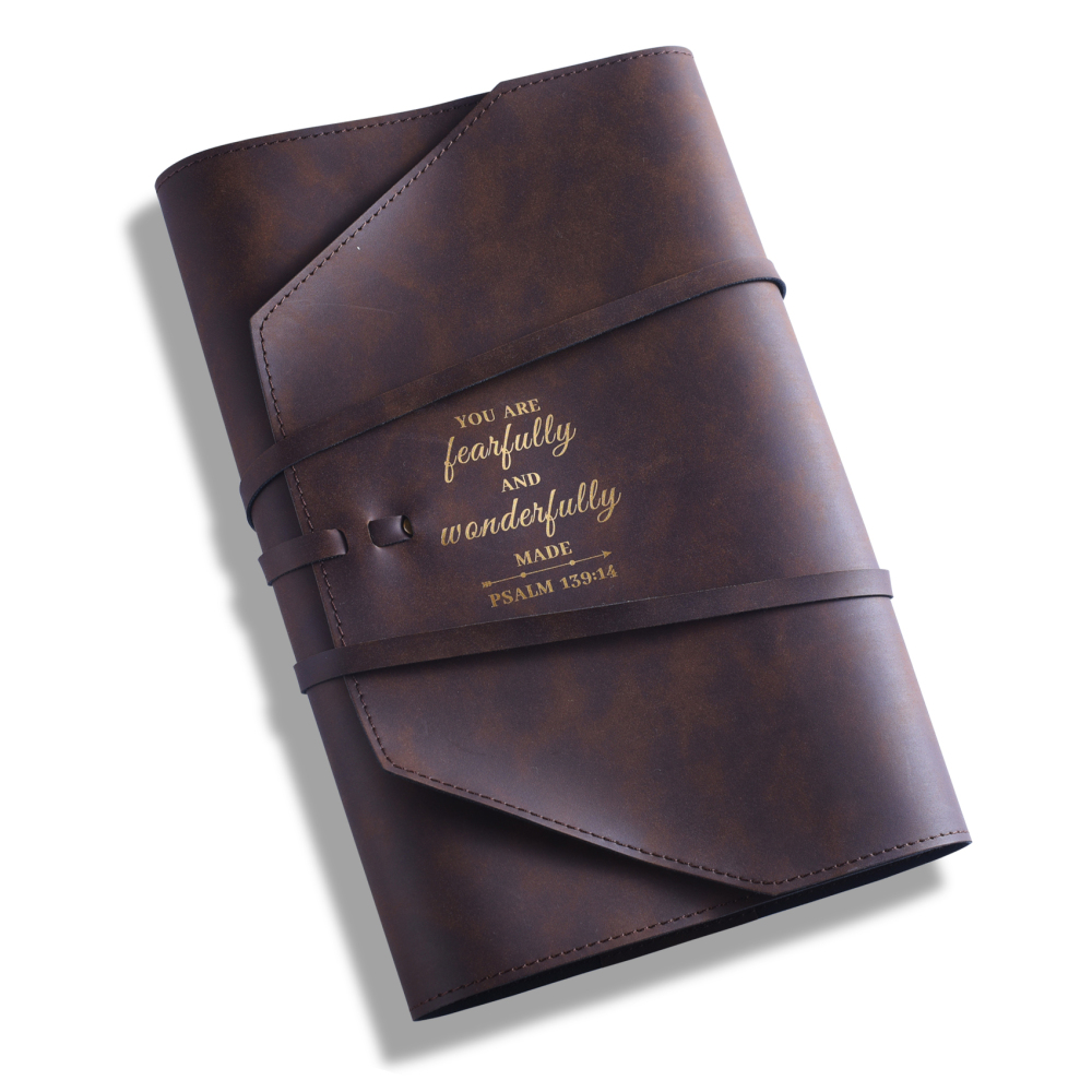 LParkin Leather Bible Cover for Men and Women I CAN DO All Things Through Christ WHO Strengthens Me Bible Wrap Around Strap Bible Cover Gifts