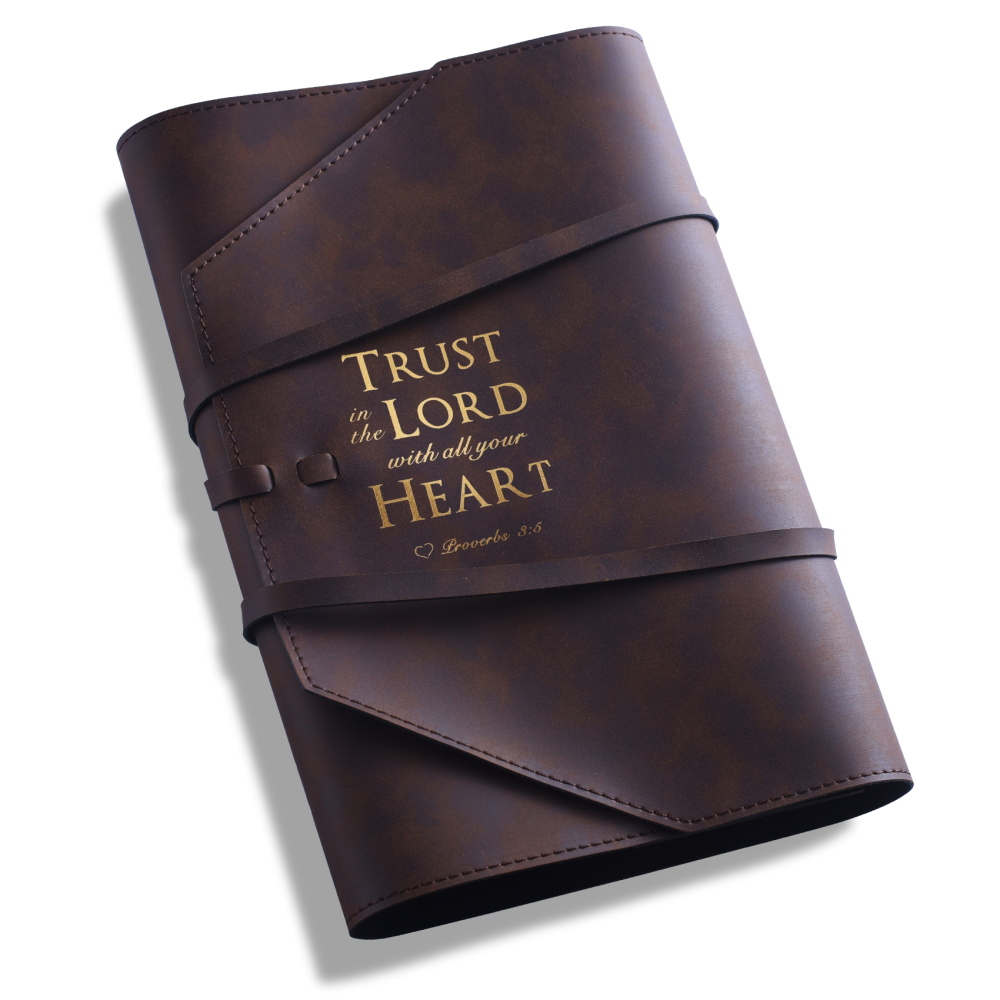 LParkin Leather Bible Cover for Men and Women I CAN DO All Things Through Christ WHO Strengthens Me Bible Wrap Around Strap Bible Cover Gifts