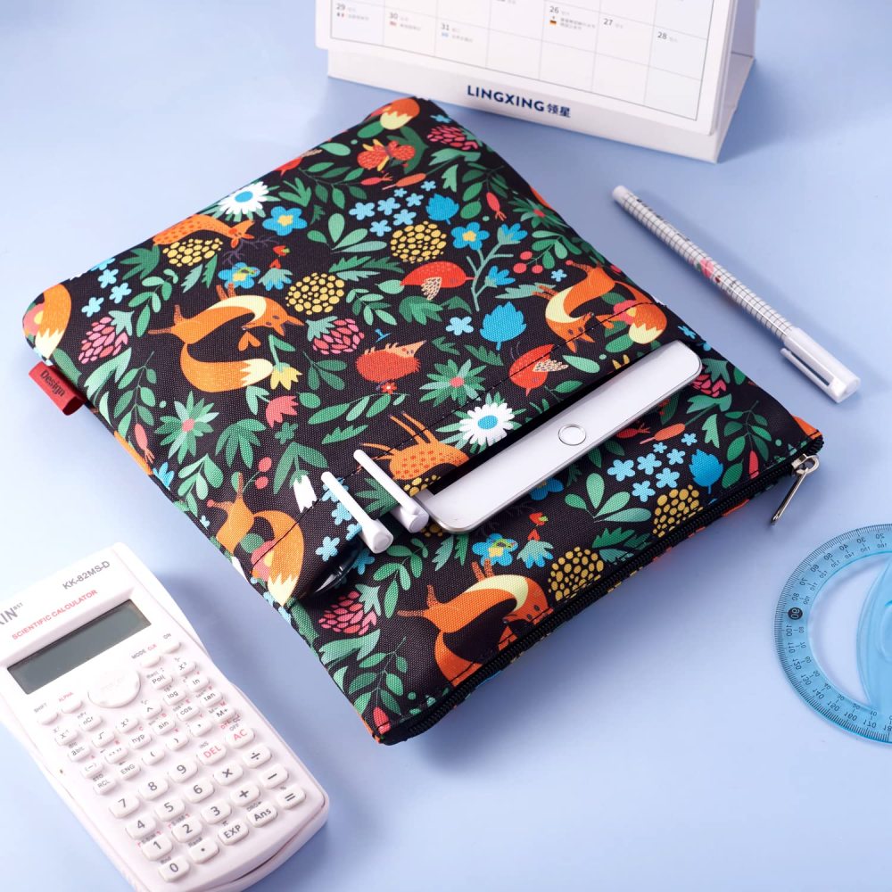 Book Sleeve with Zipper Fox Book Cover Medium Book Sleeves Teen Gift (Medium)