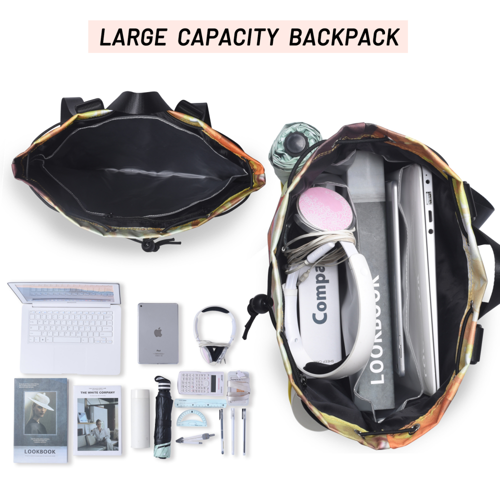 LParkin Drawstring Gym Bag with Handle, Kids Waterproof Swimming Beach Backpack with Dry-Wet Separation, Sports Gym Bag Beach Bags with Wide Straps