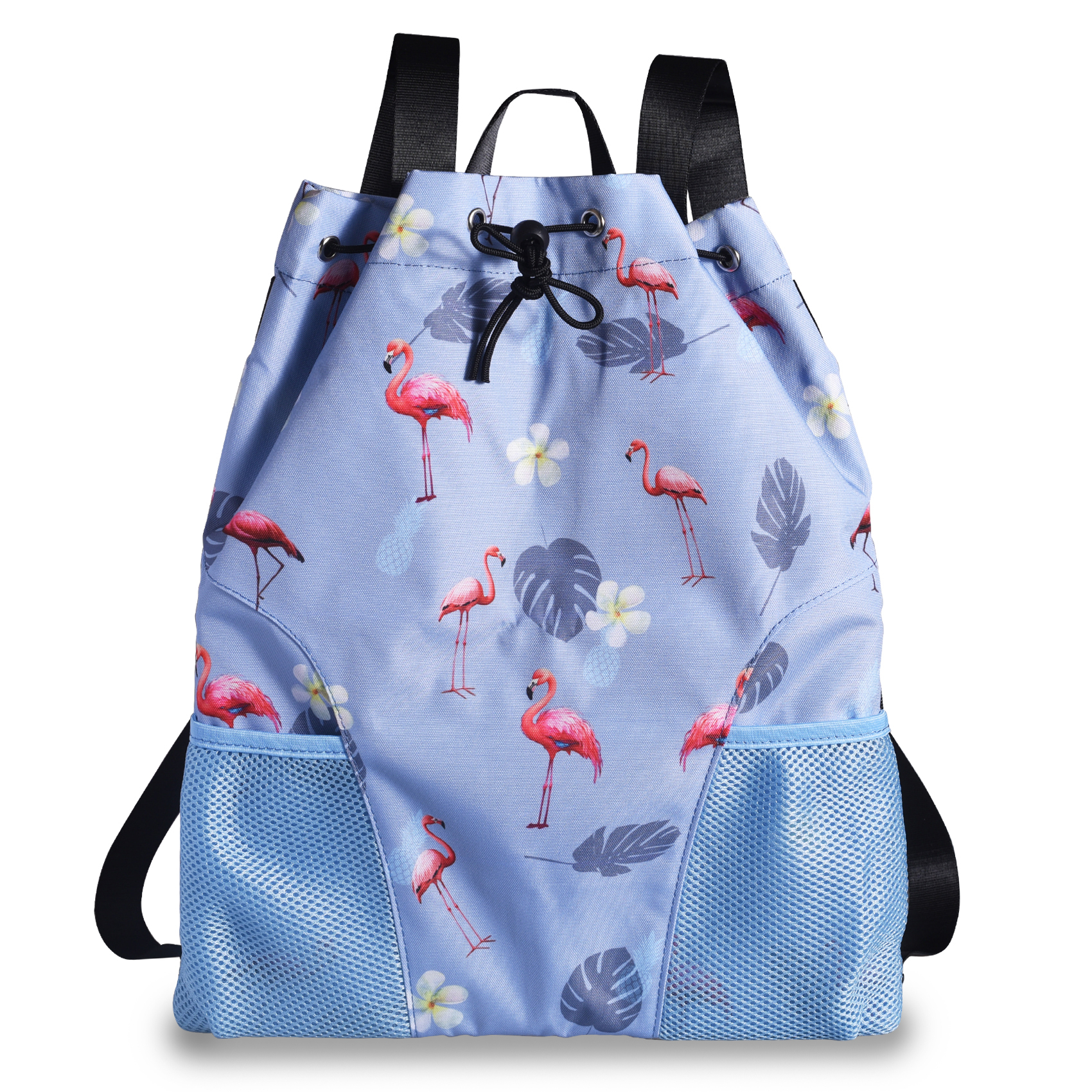 LParkin Drawstring Gym Bag with Handle, Kids Waterproof Swimming Beach Backpack with Dry-Wet Separation, Sports Gym Bag Beach Bags with Wide Straps