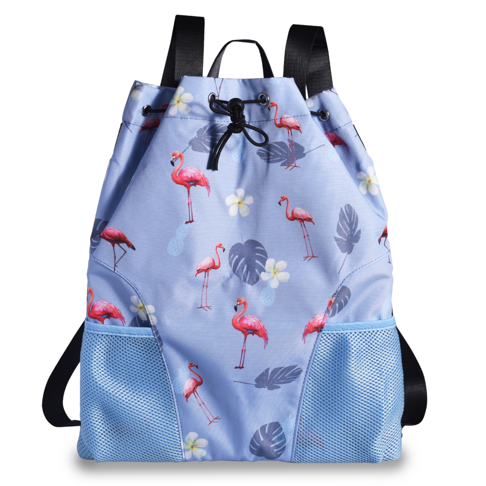 LParkin Drawstring Gym Bag with Handle, Kids Waterproof Swimming Beach Backpack with Dry-Wet Separation, Sports Gym Bag Beach Bags with Wide Straps