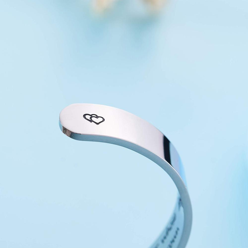 LParkin Inspirational Gifts Women Bracelet Whenever You Feel Overwhelmed Remember Whose Daughter You are 3/8” 6” Stainless Steel Polished Finish (Whenever You Feel Overwhelmed - Daughter)