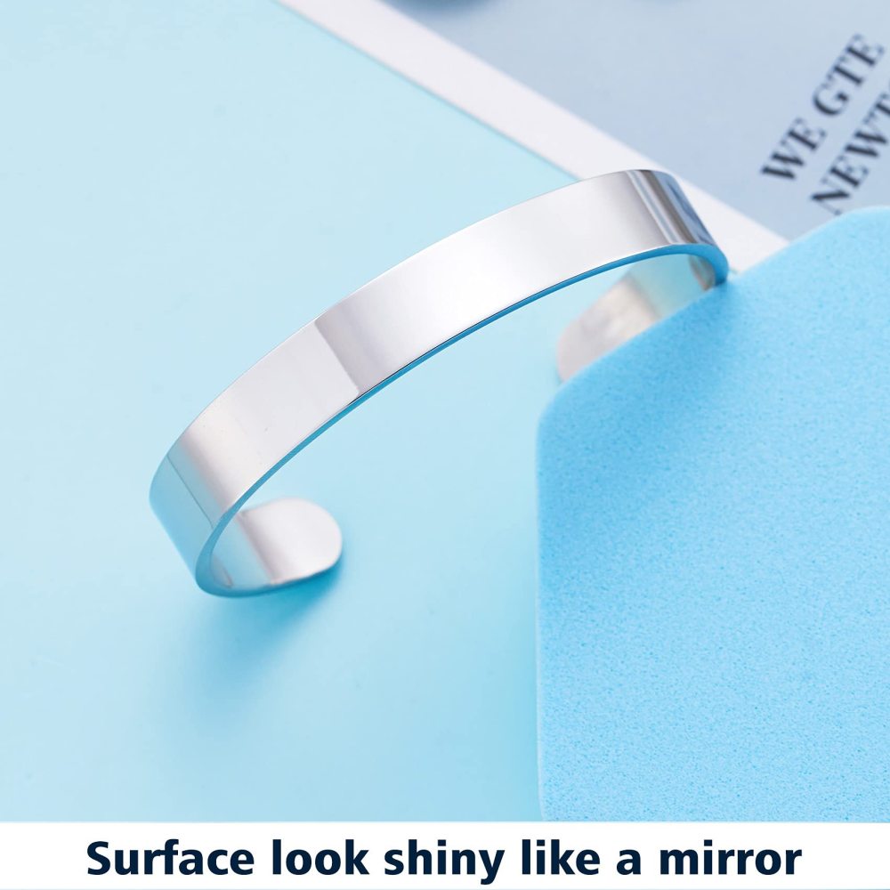 LParkin Inspirational Gifts Women Bracelet Whenever You Feel Overwhelmed Remember Whose Daughter You are 3/8” 6” Stainless Steel Polished Finish