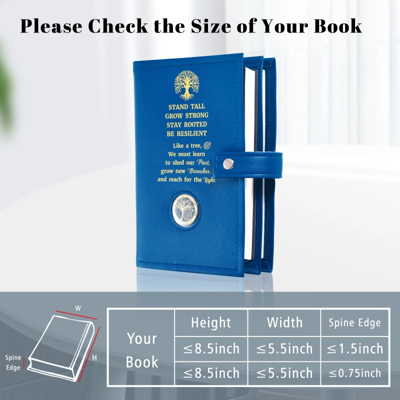 LParkin Double AA Big Book Cover with Coin Holder, PU Leather AA Book Covers for Hardcover, Fits AA Big Book and 12 Steps & 12 Traditions, Premium Design Like a Tree Cover