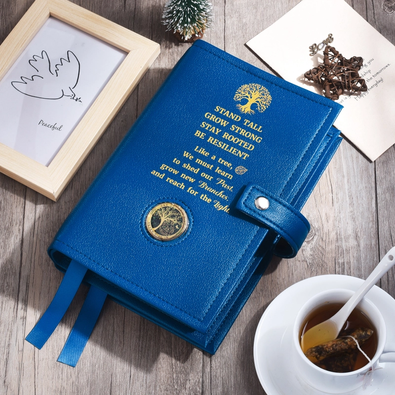 LParkin Double AA Big Book Cover with Coin Holder, PU Leather AA Book Covers for Hardcover, Fits AA Big Book and 12 Steps & 12 Traditions, Premium Design Like a Tree Cover