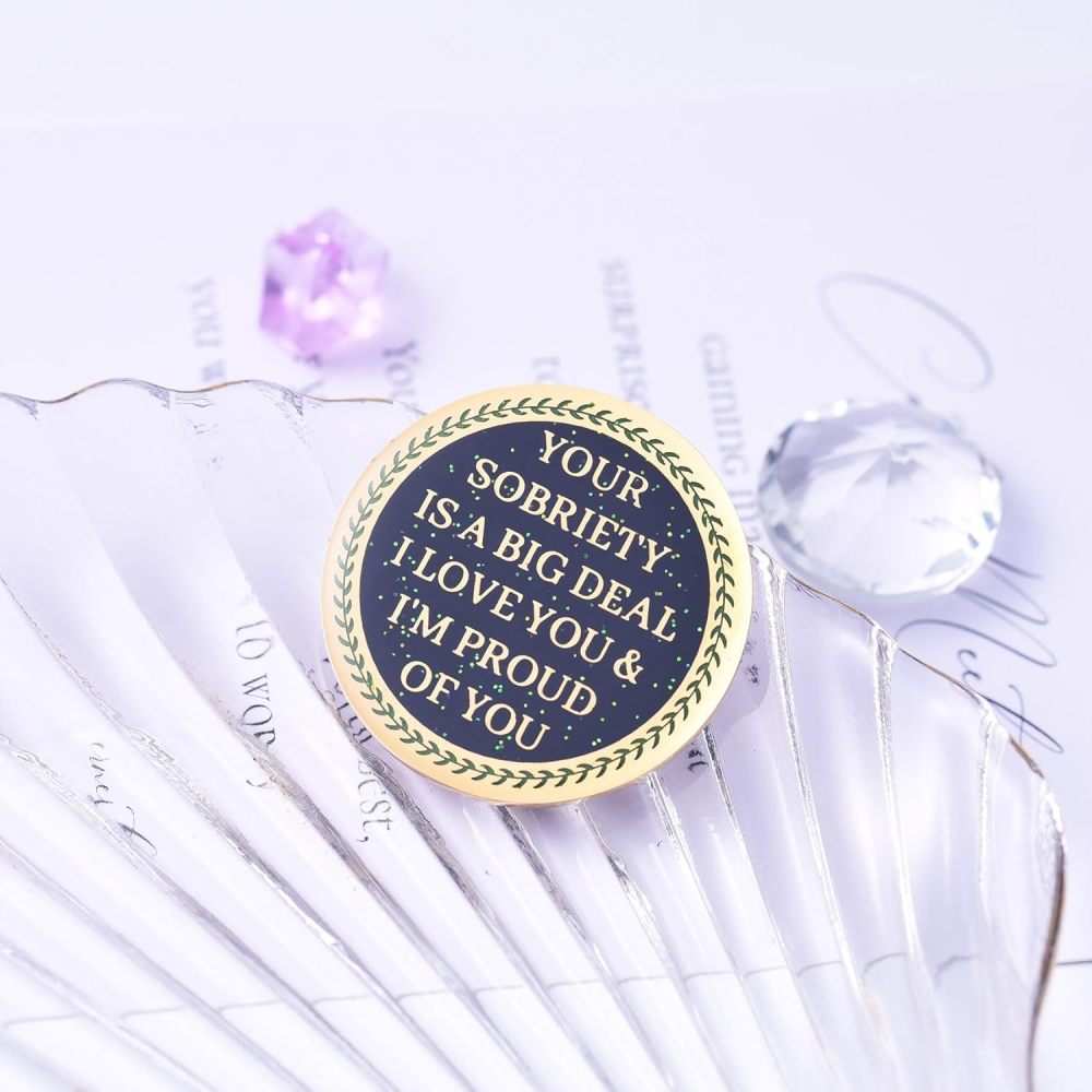 One Month Sobriety Coin AA Chips and Medallions Tree of Life Recovery Coins 30 Days Anniversary Token Sobriety Gifts for Men Women Alcoholics Anonymous Gifts