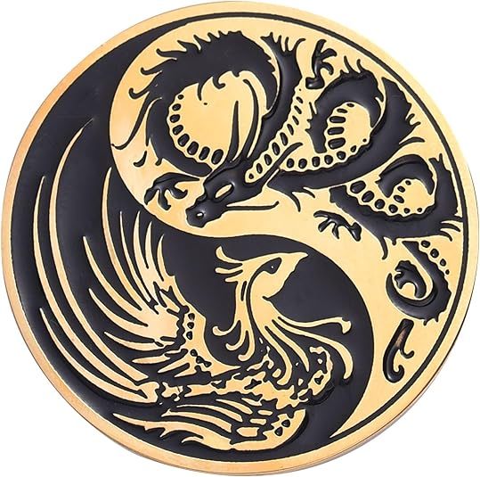 LParkin Dragon and Phoenix Yin Yang Sobriety Chip AA Coins and Medallions, Alcoholics Anonymous Medallion, Token Sobriety Gifts for Men Women