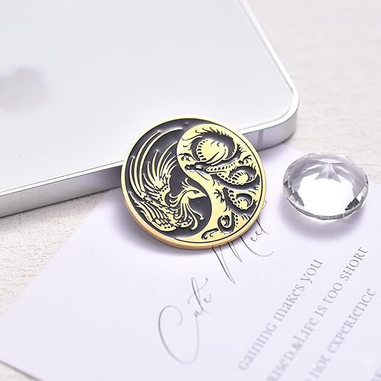 LParkin Dragon and Phoenix Yin Yang Sobriety Chip AA Coins and Medallions, Alcoholics Anonymous Medallion, Token Sobriety Gifts for Men Women