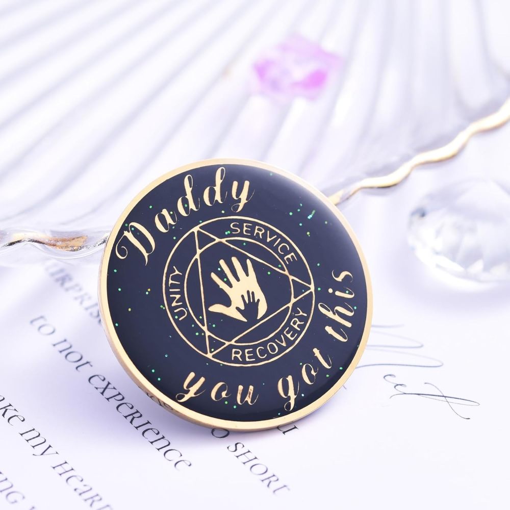 Recovery Coin AA Chips and medallions Sobriety Coin Alcoholics Anonymous Token Sober Coin for Men Birthday Gifts for Dad from Son Daughter - Daddy You Got This