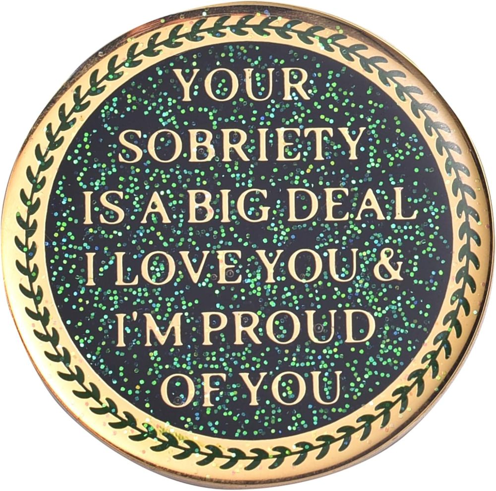 LParkin 24 Hours Sobriety Chip, Tree of Life Recovery Coin, AA Recovery Medallion, Anniversary Token Sobriety Gifts, Alcoholics Anonymous Medallion