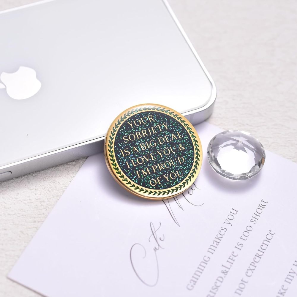LParkin 2 Year Sobriety Coin, Tree of Life Recovery Coin, AA Recovery Medallion, Anniversary Token Sobriety Gifts, Alcoholics Anonymous Medallion