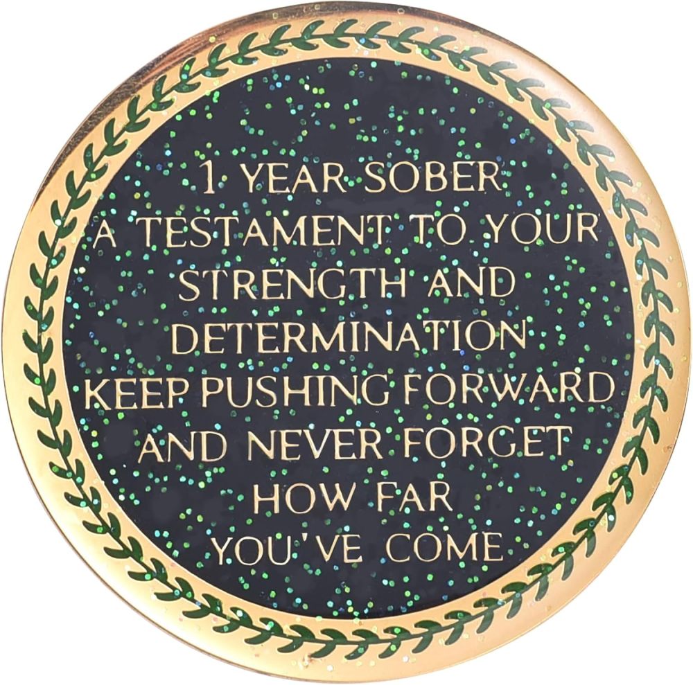 LParkin 1 Year Sobriety Coin Out of The Ashes of Addiction Renewal and Growth Tree of Life Recovery Coin, AA Recovery Medallion Coin Alcoholics Anonymous Coin