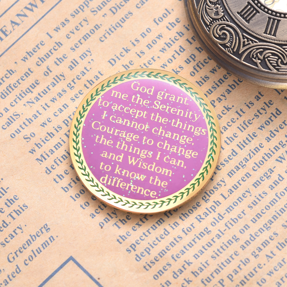 LParkin 6 Year Sobriety Coin, Tree of Life Sobriety Coin, Inspirational AA Coin, Sobriety Gifts for Women, Alcoholics Anonymous Medallion