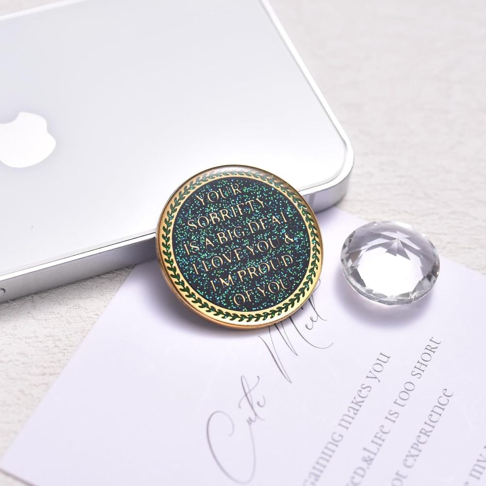 LParkin 1 Year Sobriety Coin, Tree of Life Recovery Coin, AA Recovery Medallion, Anniversary Token Sobriety Gifts, Alcoholics Anonymous Medallion