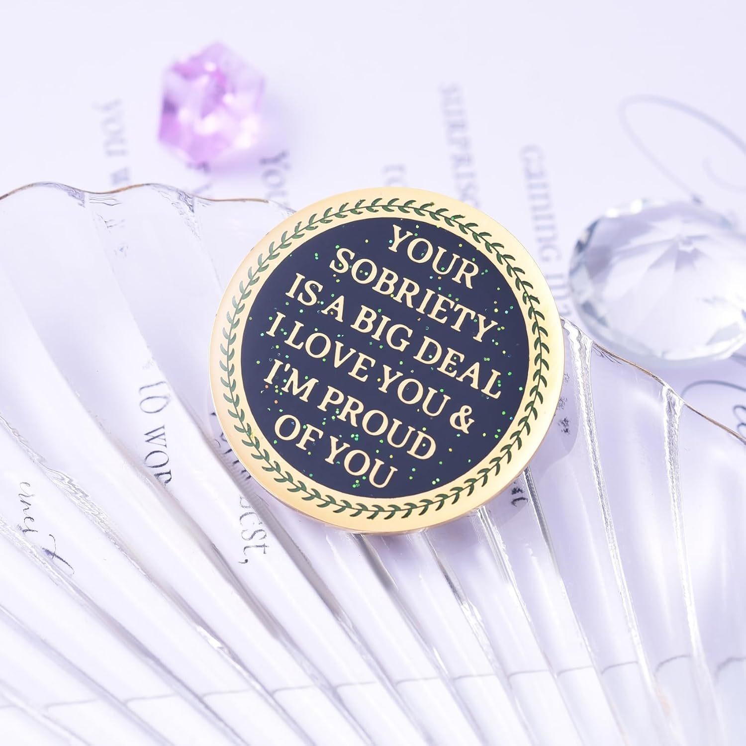 LParkin 5 Year Sobriety Coin, Tree of Life Sobriety Coin, AA Medallion, Sobriety Gifts for Women and Men, Sober Anniversary Token, Alcoholics Anonymous Medallion