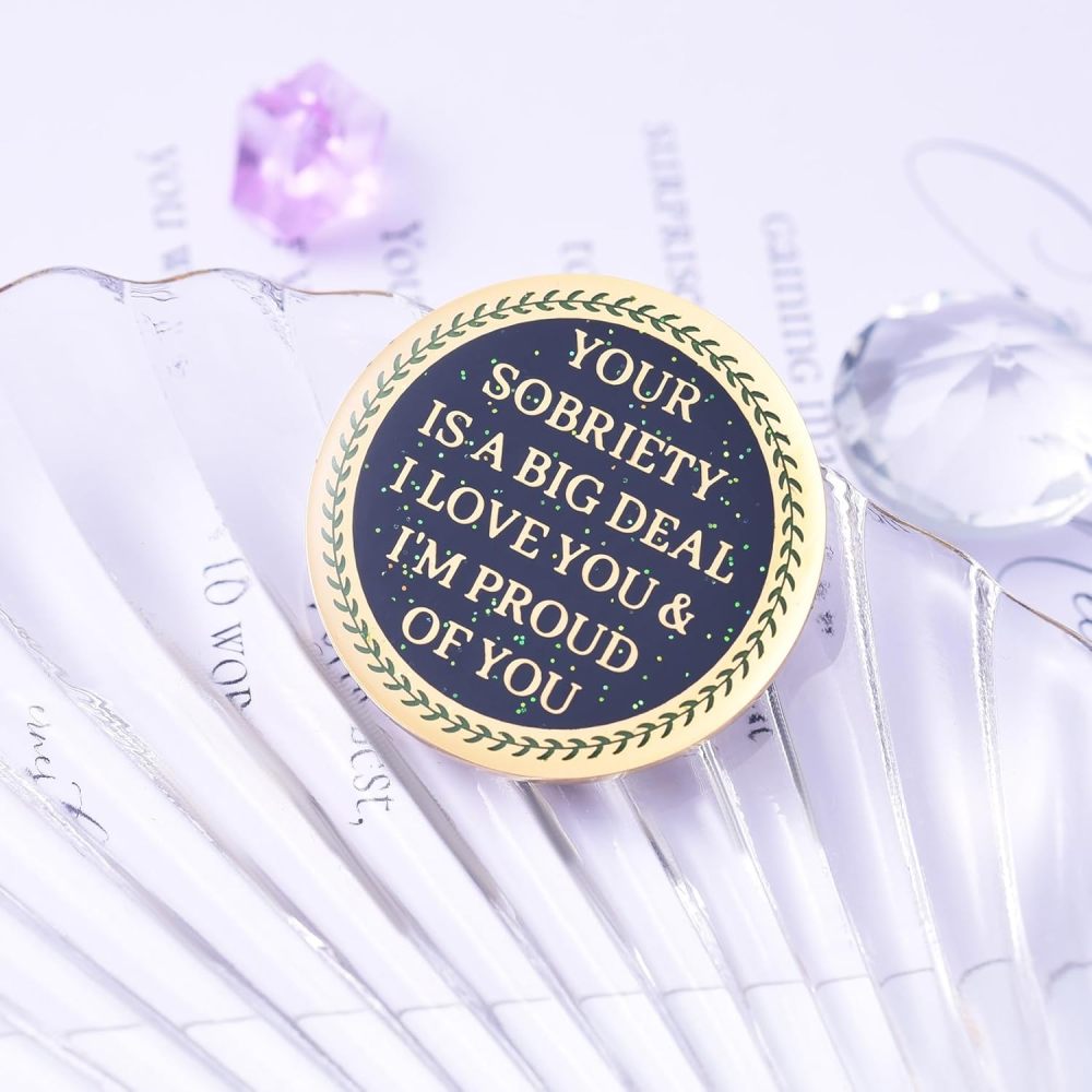LParkin 5 Year Sobriety Coin, Tree of Life Sobriety Coin, AA Medallion, Sobriety Gifts for Women and Men, Sober Anniversary Token, Alcoholics Anonymous Medallion